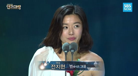 チョン・ジヒョン「SBS2014演技大賞」大賞受賞